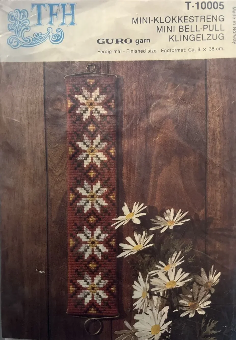 Vintage TFH Daisy Flower Bell Pull Cross Stitch Kit Needlework #T-10005 Norway